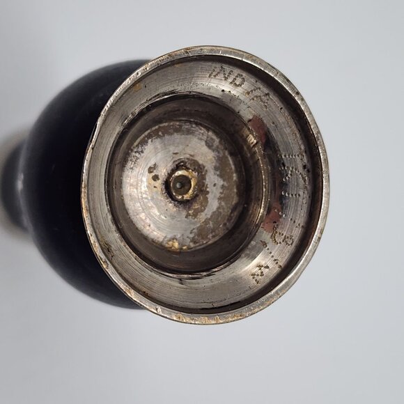 Vintage Black & Silver Miniature Floral Metal Vase With Engraved Base - Picture 8 of 10